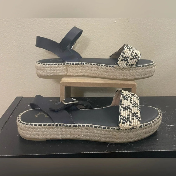 Paseart Women’s Leather Ankle Wrap Espadrille Sandals Size 40 US 9 Made in Spain - Picture 1 of 11